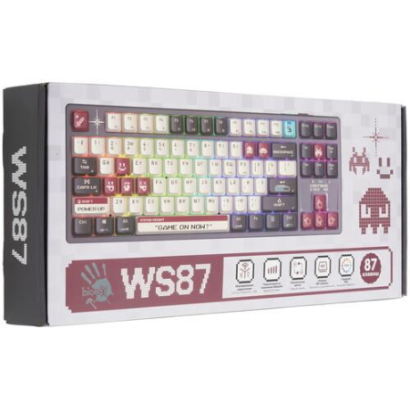 Клавиатура  проводная + беспроводная A4Tech Bloody WS87 Pixels Red