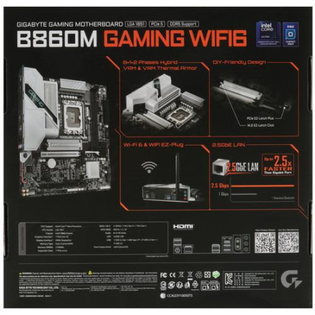 Материнская плата GIGABYTE B860M GAMING WIFI6