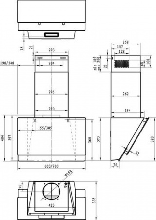 Вытяжка наклонная Gorenje WHI649EXGW белый/белый