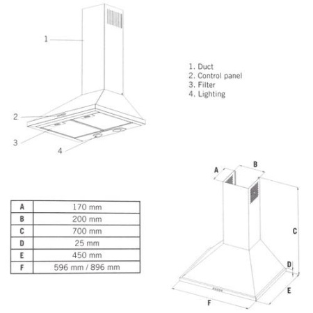 Вытяжка каминная Simfer 8563SM черный/черный