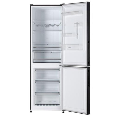 Холодильник с морозильником   MAUNFELD MFF185NFB черный