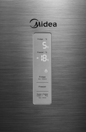 Холодильник с морозильником   Midea MDRB471MGF46O серебристый
