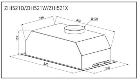 Вытяжка полновстраиваемая ZUGEL ZHI521W белый